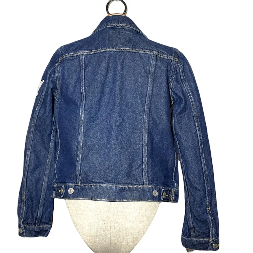 LEVI’S Canada Maple Leaf Arm Patch Denim Jean Jacket - Picture 7 of 10